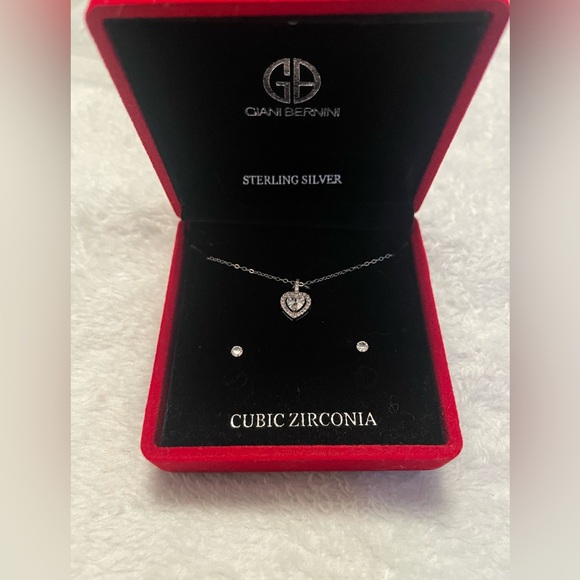 NWT Giani Bernini‎ Sterling Silver Cubic Zirconia Halo Necklace and Earr… - Picture 1 of 6